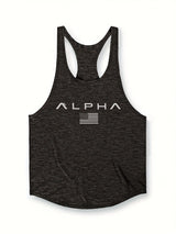 Noxwear - Cross-border European Size Alpha Men's Printed Round-neck Fitness Vest, Undershirt, Muscle Quick-drying Basketball Vest