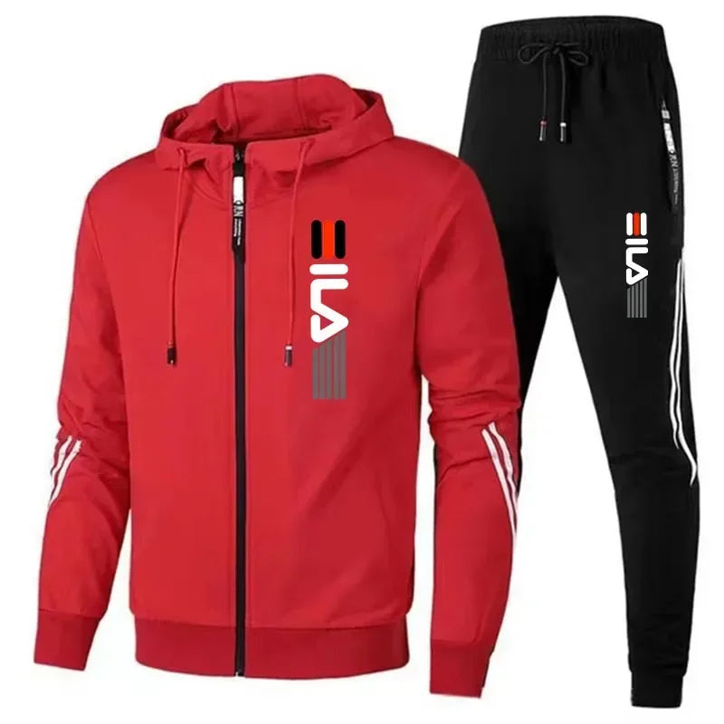 Noxwear-Autumn and Winter Zippered Sweatshirts + Sportswear Pants, Men's Jogging and Fitness Sets, Men's Casual Sportswear Sets