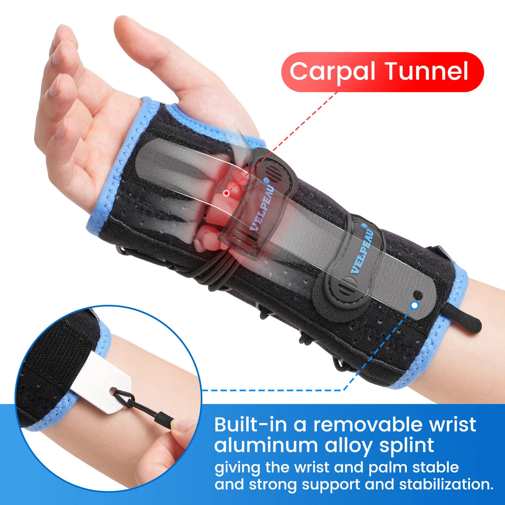 Noxwear - VELPEAU Wrist Brace for Carpal Tunnel, Arthritis, Tendonitis, Sprain, Injuries and Pain Relief, Wrist Splint for Women Men