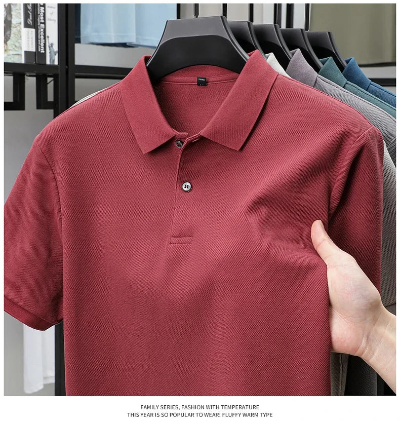 Noxwear - Men's 100% Cotton Polo Shirt - Summer Casual Breathable Tee,19 Colors,Ideal for Golf and Sports,Business Casual,Silk-Like Finish
