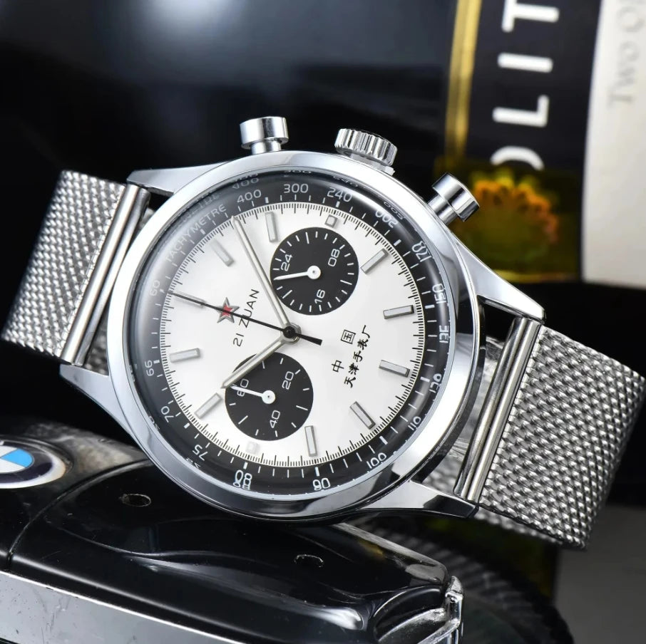 Noxwear - Men's watches 1963 pilot automatic watch 42mm waterproof retro quartz chronograph vintage dress watch