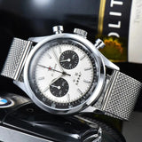 Noxwear - Men's watches 1963 pilot automatic watch 42mm waterproof retro quartz chronograph vintage dress watch