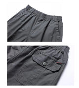 Noxwear - Mens Cargo Shorts Knee Pants Zipper Pocket Summer Cotton Shorts Climbing Jogger Elastic Waist Sports Wear