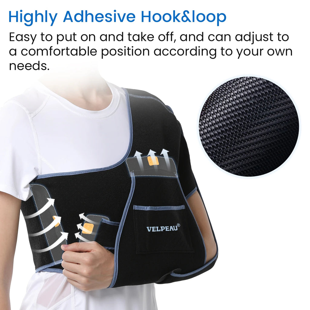 Noxwear - VELPEAU Shoulder Sling Breathable for Rotator Cuff Tear, Arm Fracture and Dislocation, Shoulder Immobilizer for Sleeping
