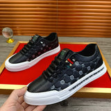 Noxwear - European New Shoes for Men Genuine Leather Casual Shoes Trend Print Flats Skateboard Shoes Youth Street Sneakers