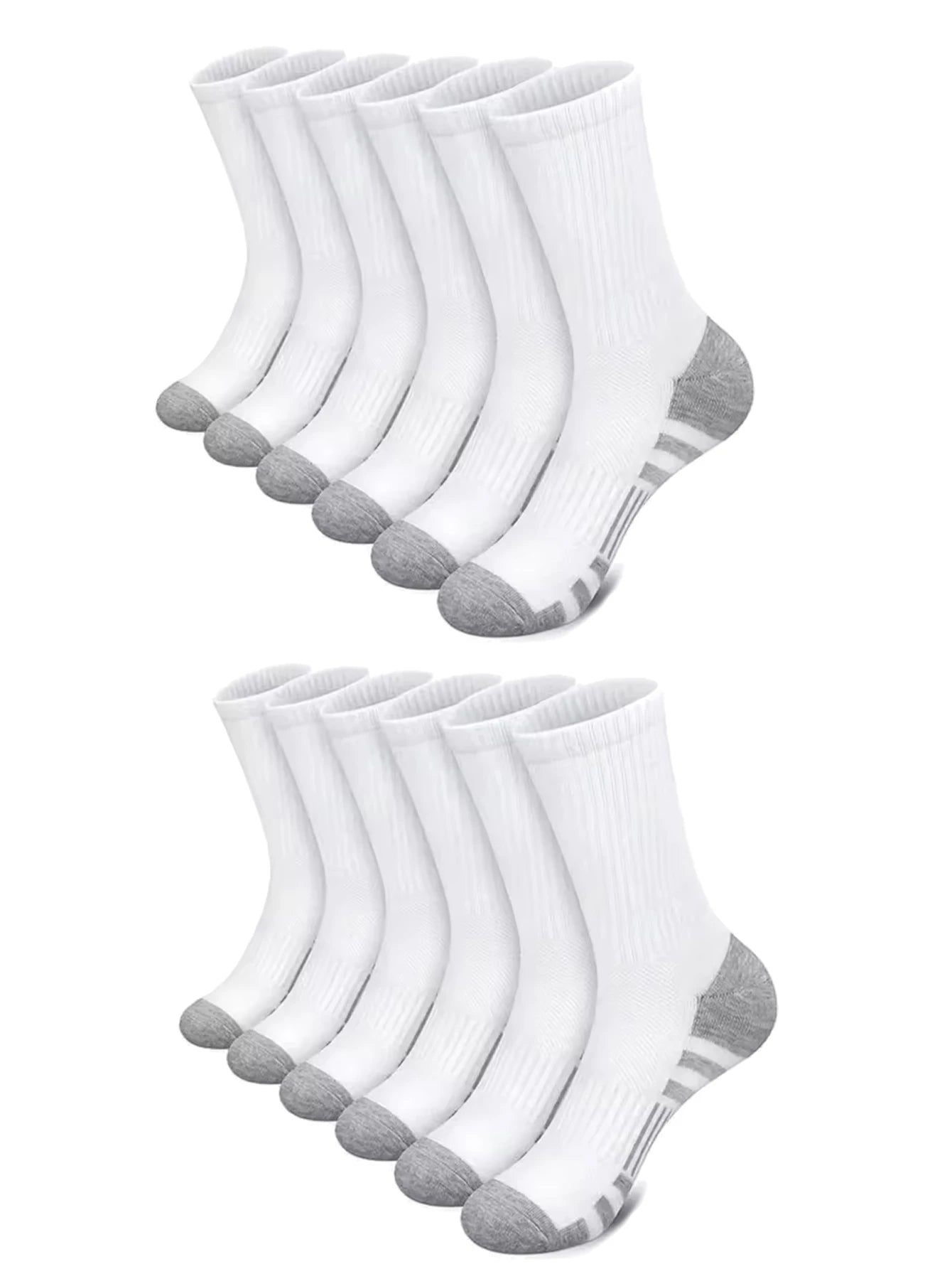 Noxwear - 12Pairs Men's Outdoor Gym Socks High Quality Comfortable Soft Ground-Gripping Football Large Size New Style