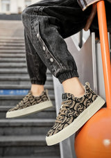 Noxwear - Men's Graffiti Prints Canvas Sneakers 2024 Spring Autumn Breathable Fashion Vulcanize Shoes Outdoor Lace Up Men Casual Shoes