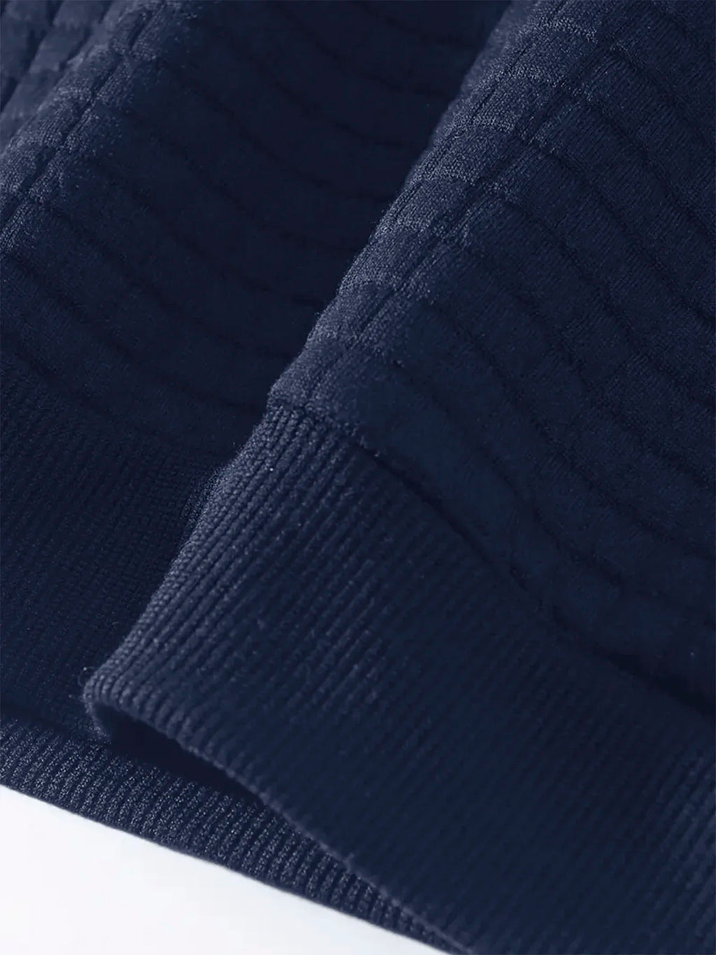 Noxwear - Autumn Men's Crew Neck Pullover Solid Color Casual Jacquard Check Sweatshirt Long Sleeve Warm Slim Sweaters Knitted Streetwear