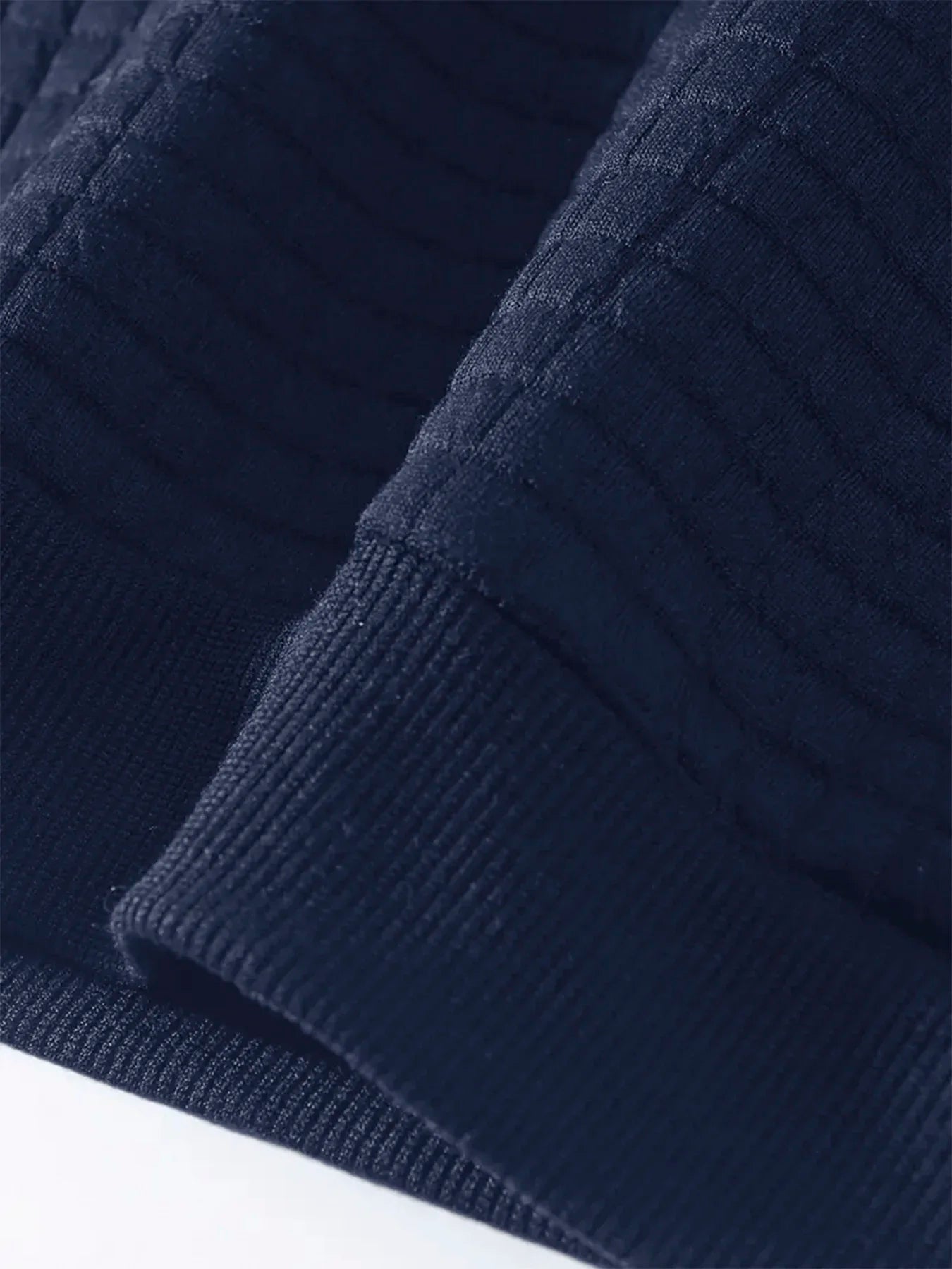 Noxwear - Autumn Men's Crew Neck Pullover Solid Color Casual Jacquard Check Sweatshirt Long Sleeve Warm Slim Sweaters Knitted Streetwear