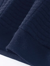Noxwear - Autumn Men's Crew Neck Pullover Solid Color Casual Jacquard Check Sweatshirt Long Sleeve Warm Slim Sweaters Knitted Streetwear