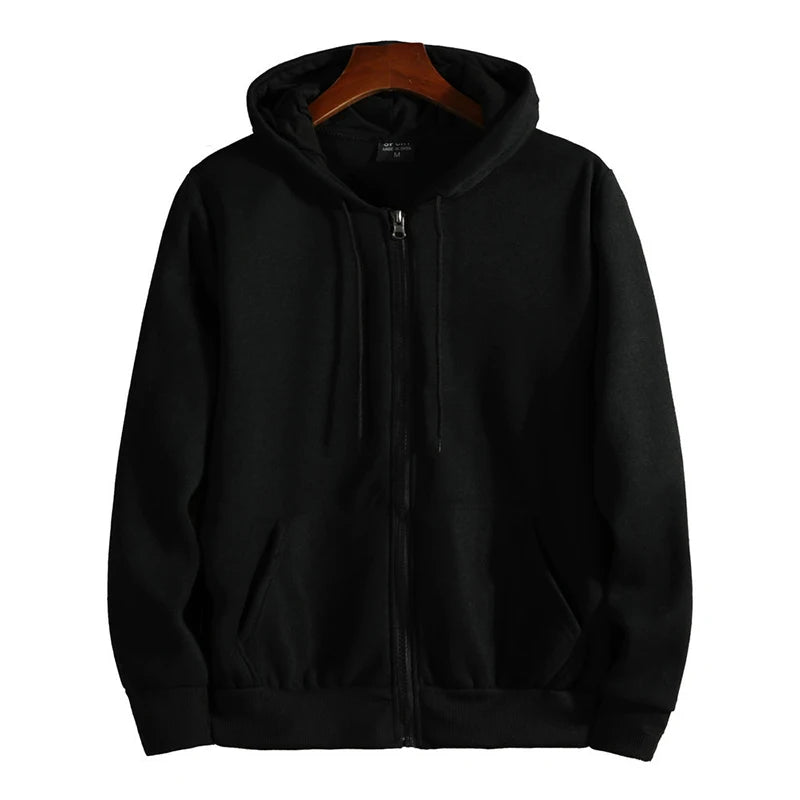 Noxwear-Zipper Hoodies Autumn Winter Men's New Long Sleeve Hooded Sweatshirt Fashion Casual Male Outfit Sportwear Loose Fit Clothes