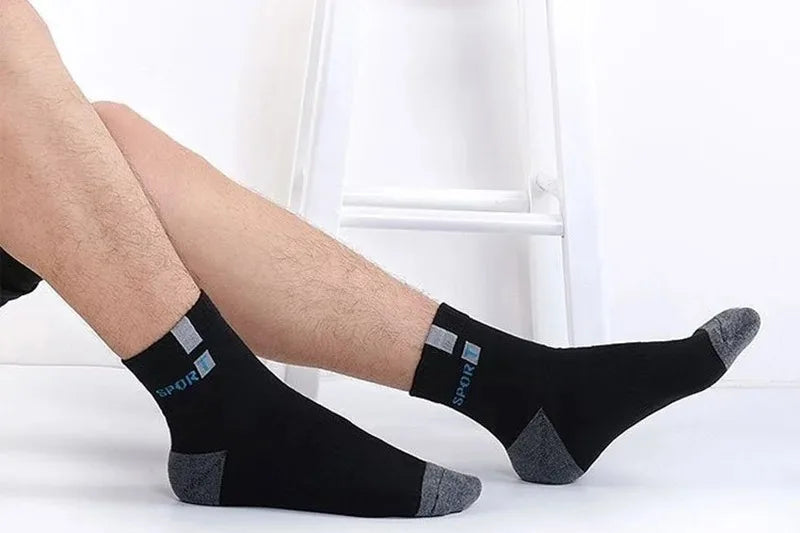 Noxwear - 10/5/3pairs Breathable Con Sports Stockings Men Bamboo Fiber Autumn and Winter Men Socks Sweat Absorption Deodorant.