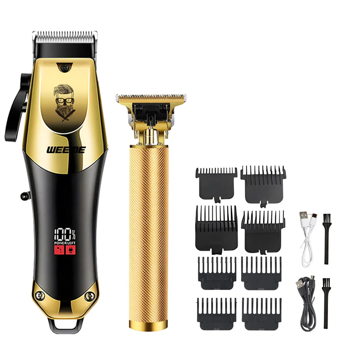 Noxwear - T9 Vintage Men's Electric Hair Clipper Beard Trimmer/Rechargeable Hair Cutting Machine With Nose Hair Trimmer Kit Boyfriend Gift