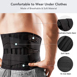 Noxwear - Lower Back Brace with 6 Stays Anti-skid Orthopedic Lumbar Support Breathable Waist Support Belt for Men Women Gym Pain Relief