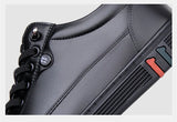 Noxwear - New Shoes for Men Genuine Leather Casual Shoes Spring Autumn Cool Black Flat Skateboard Shoes Youth Fashion Slip-on Sneakers