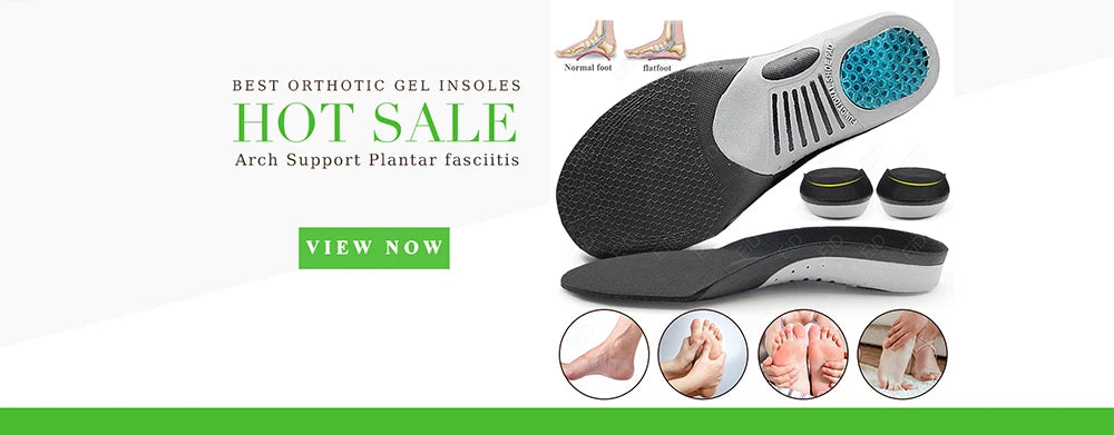 Noxwear - Premium Orthotic Gel Insoles Orthopedic Flat Foot Health Sole Pad For Shoes Insert Arch Support Pad For Plantar fasciitis Unisex