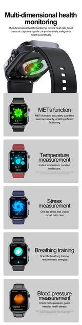 Noxwear - 2025 New Accurate ECG Smart Watch Heart Health Analysis Blood analysis Blood Lipid Blood Pressure BT call Smart Watches For Men