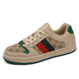Noxwear - Spring Shoes for Men Canvas Casual Shoes Trend Print Cool Flat Skateboard Shoes Lace-up Sneaker Big Size