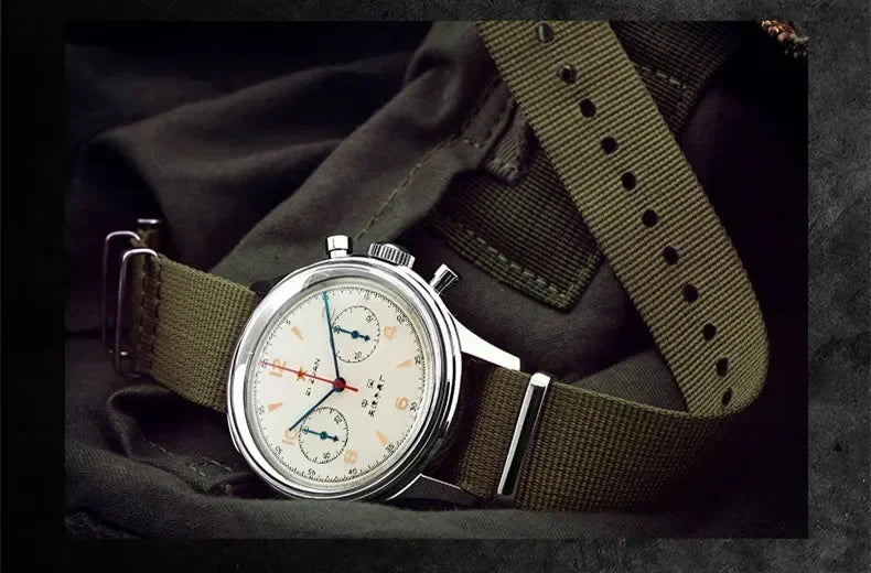 Noxwear - Men's watches 1963 pilot automatic watch 42mm waterproof retro quartz chronograph vintage dress watch