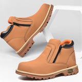 Noxwear - Steel toe cap boots waterproof non-slip work shoes for men women anti smash anti puncture leather construction site safety shoes