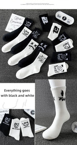 Noxwear - 10 pairs of men's sports socks, casual, breathable, and versatile. Ghost face graffiti personalized socks