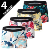 Noxwear - 4/10piece Men's European And American Size Printed Fashionable Underwear Comfortable Plus Size Boxer Shorts Casual Sports Shorts