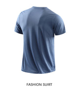 Noxwear - CHRLCK Men's Running Quick Drying T-shirts Breathable Hiking Fishing Tees Soft Elasticity Outdoor Sports Short Shirt Summer