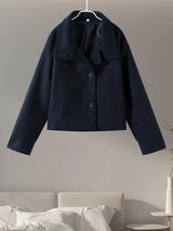 Noxwear Stand Collar Women Winter Woolen Coats 2025 Autumn Single Breasted Loose Female Long Sleeve Jacket Office Lady Street Short Coat
