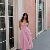 Noxwear Suninheart Spaghetti Strap Summer Party Dresses 2025 New Arrivals Fit and Flare Elegant Midi Dress Red Night Date Dress
