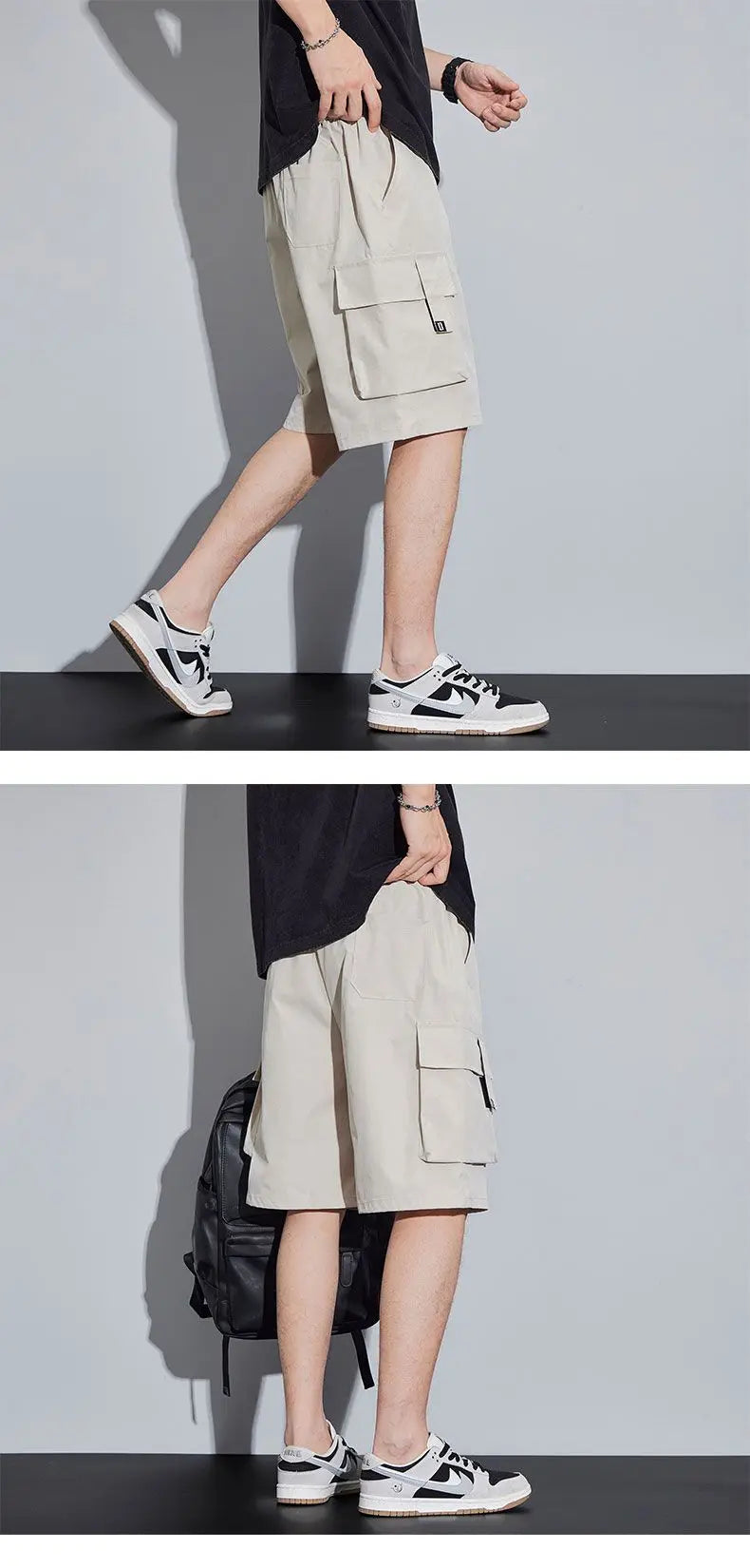 Noxwear - Summer Men's Cargo Shorts Casual Baggy Multi-Pockets Streetwear Shorts Male Fashion Loose Overalls Shorts Male Plus Size