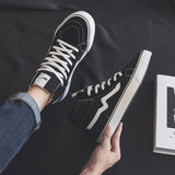Noxwear - Spring New Shoes for Men Women Canvas Casual Shoes High Tops Flat Skateboard Vulcanized Shoes Lovers Cool Lace-up Sneaker