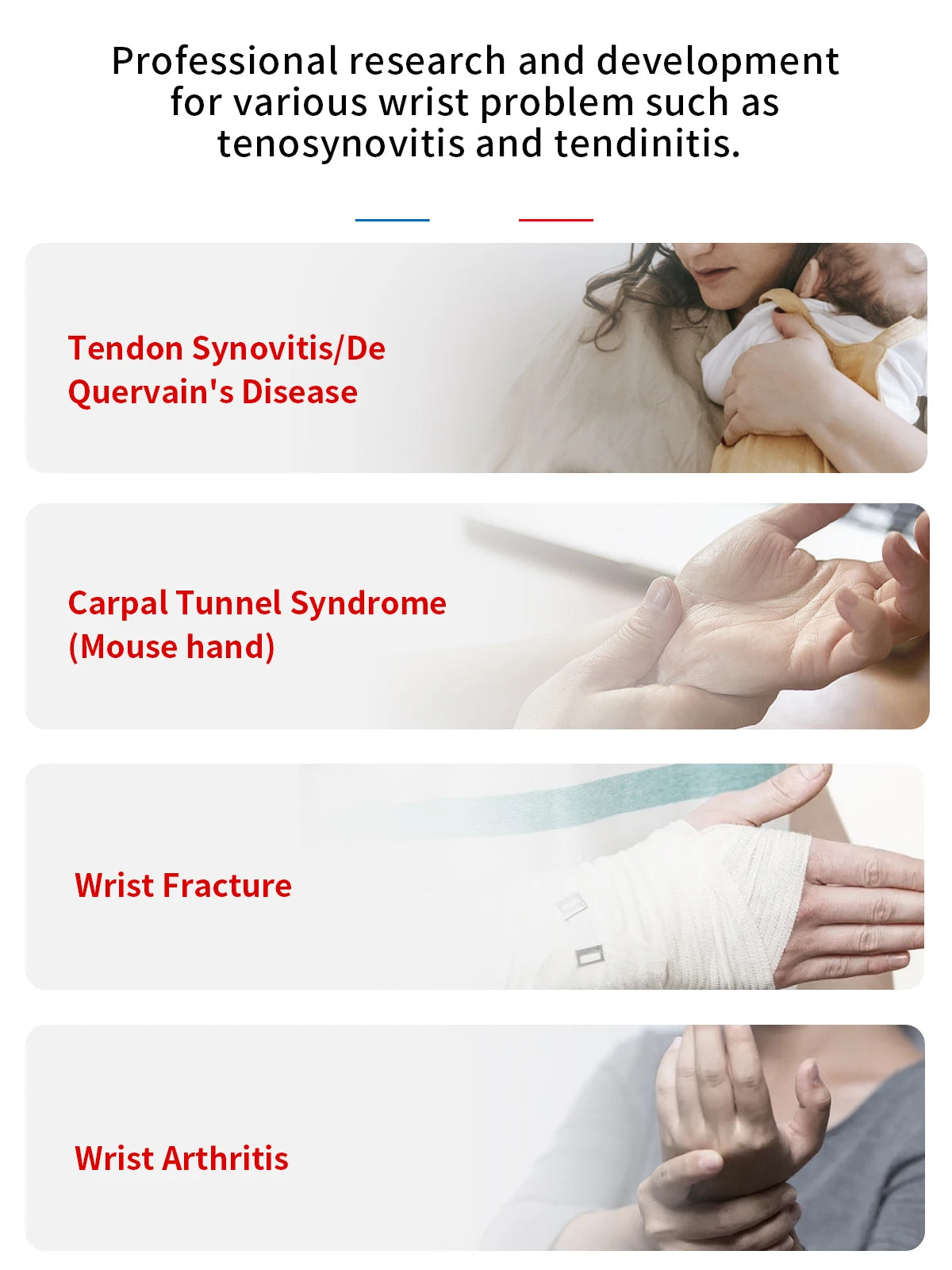 Noxwear - VELPEAU Wrist Brace for Carpal Tunnel, Arthritis, Tendonitis, Sprain, Injuries and Pain Relief, Wrist Splint for Women Men