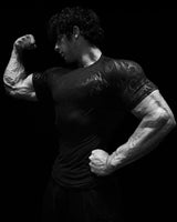 Noxwear - GYM T-shirt Men's Dark Gothic Print Muscle Tee  High Elasticity And Quick Drying Exercise For Bodybuilding Training 2025 Summer