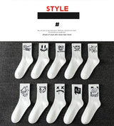 Noxwear - 10 pairs of men's sports socks, casual, breathable, and versatile. Ghost face graffiti personalized socks