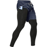 Noxwear - Men's Sport Pants 2 in1 Training Athletic Tracksuits Sportswear Workout Male Jogging Trousers Gym Fitness Running Pants Men