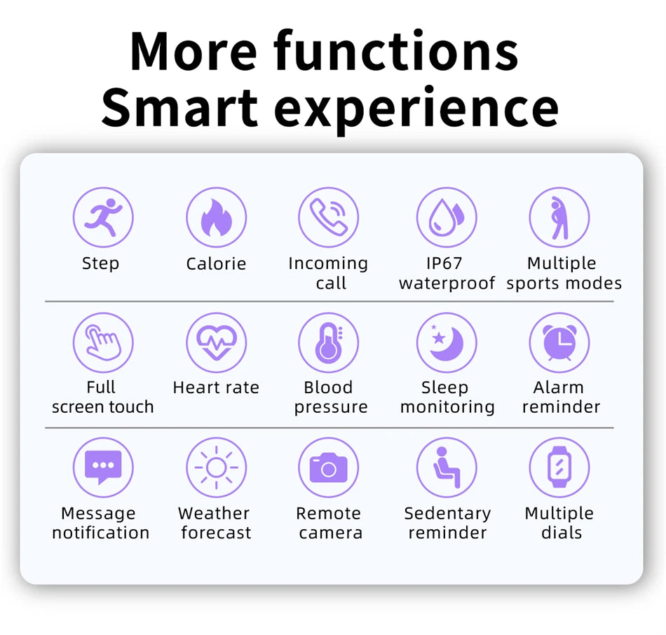 Noxwear - LIGE Smart Watch Women Men Full Touch Screen Bluetooth Call Smartwatch Waterproof Sports Fitness Tracker Watches for Android iOS