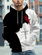 Noxwear-The new men's hoodie for the autumn of 2025 features a casual fashionable and sporty 3D Christ Jesus pattern print