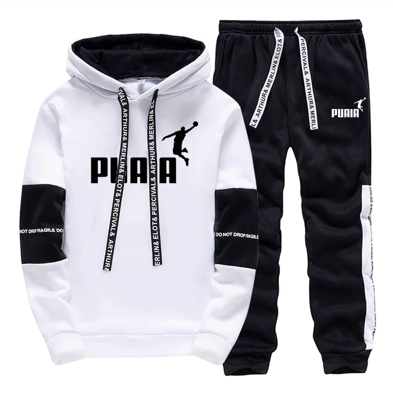 Noxwear - Hot Sales Mens Tracksuit Print Casual Sweatshirts Sportswear Single Piece Hoodie Pants Outdoors Gym Sports Jogging Mens Clothing