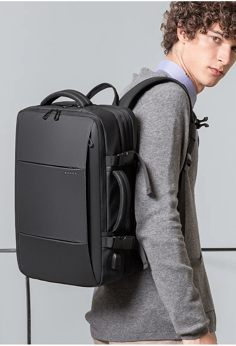 Noxwear - Bange Travel Backpack, Backpack School Expandable USB Bag Large Capacity 17.3 Laptop Waterproof