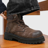 Noxwear - Handmade Men Boots Ankle Winter Leather Shoes Autumn Outdoor Hiking Boots Sneakers Hombres Botas High Top Footwear Anti Slip