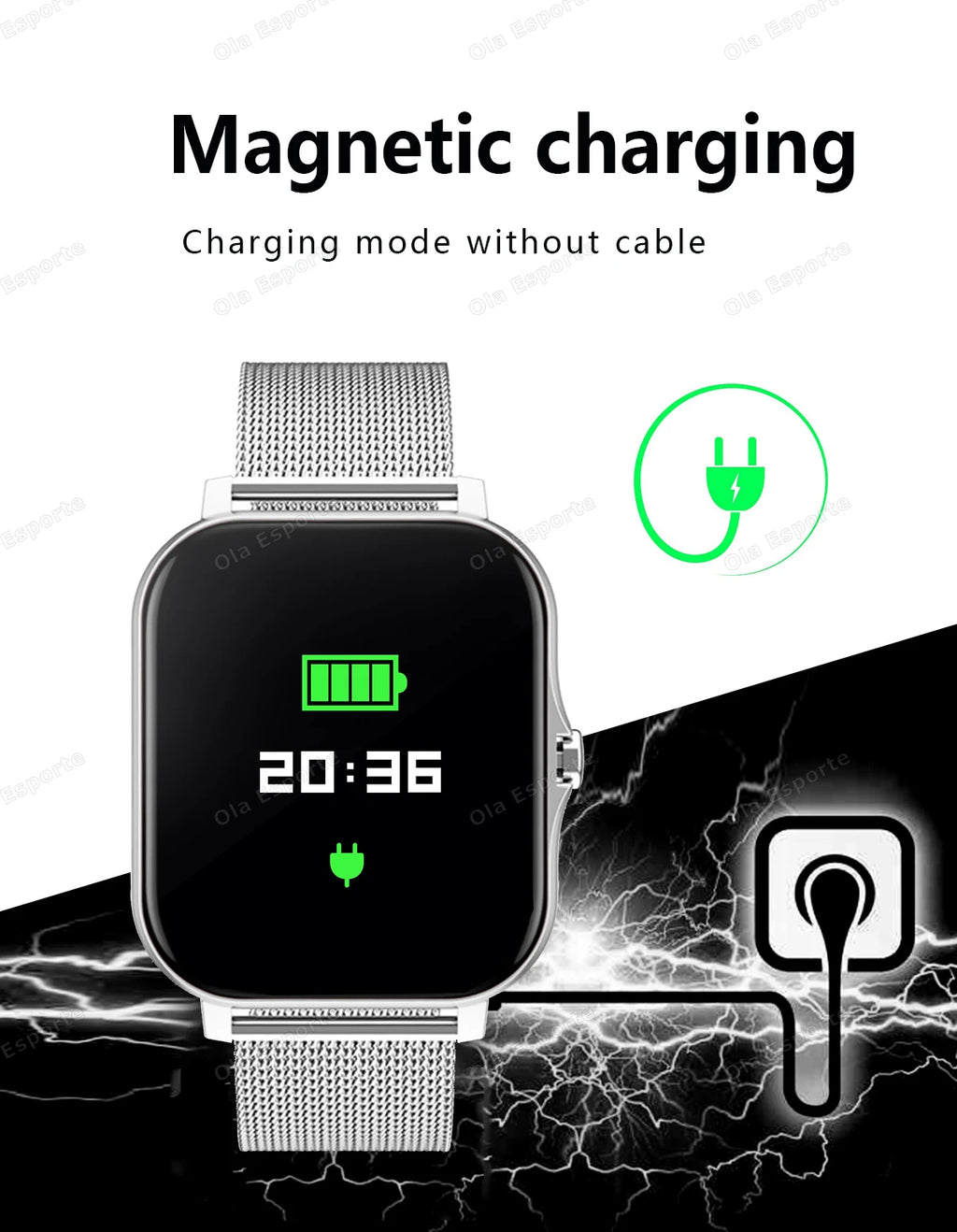 Noxwear - New Smart Watch 2.01 Inch HD Display Answer Make Call Message Preview Sport Modes smartwatch DIY Dial Weather Forecast Men Women