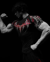 Noxwear - GYM T-shirt Men's Dark Gothic Print Muscle Tee  High Elasticity And Quick Drying Exercise For Bodybuilding Training 2025 Summer
