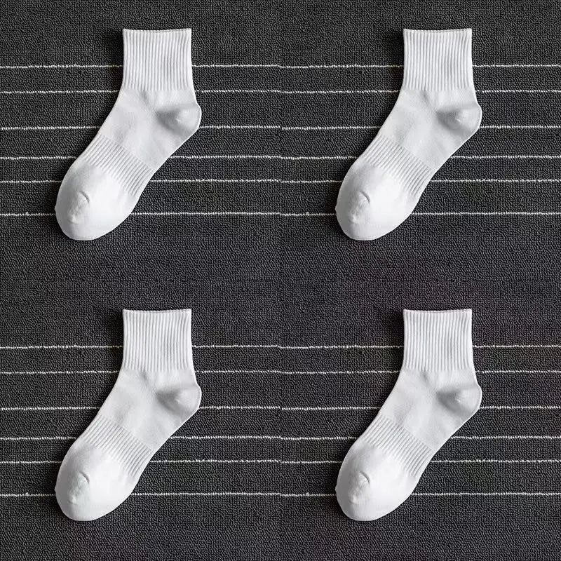 Noxwear - 5/10/20 Pairs Neutral Solid Color Round Neck Socks Spring Autumn Sweat Absorbing Breathable Comfortable All-season Sports Socks