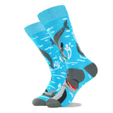 Noxwear - Cotton Happy Funny Socks Men Alien Planet Shark Crazy Design Sokken Unisex Novelty Dinosaur Crew Skateboard Calcetines Hombre