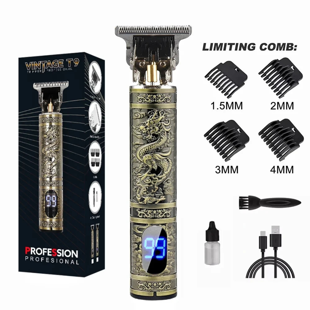 Noxwear - T9 LCD Electric Hairdresser Oil Shaving Head Electric Pusher Carving
