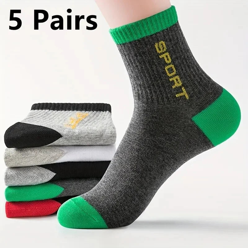 Noxwear - 10/5/3pairs Breathable Con Sports Stockings Men Bamboo Fiber Autumn and Winter Men Socks Sweat Absorption Deodorant.
