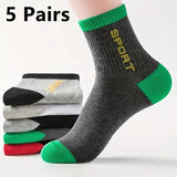 Noxwear - 10/5/3pairs Breathable Con Sports Stockings Men Bamboo Fiber Autumn and Winter Men Socks Sweat Absorption Deodorant.