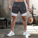 Noxwear - Camo Running Shorts Men Gym Sports Shorts 2 In 1 Quick Dry Workout Training Gym Fitness Jogging Short Pants Summer Men Shorts