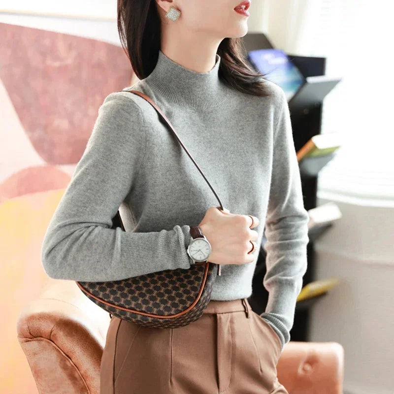 Noxwear - Autumn Winter chic Bottom Sweaters Women Fashion Turtleneck Pullover Slim Long Sleeve Knitted Jumpers Soft Warm Pull Femme Top