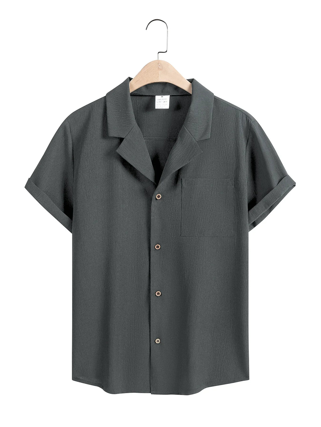 Noxwear - Men's Casual Button Down Shirts Short Sleeve Textured Summer Beach Shirt Cuban Vacation Shirts with Pocket S-XXXL